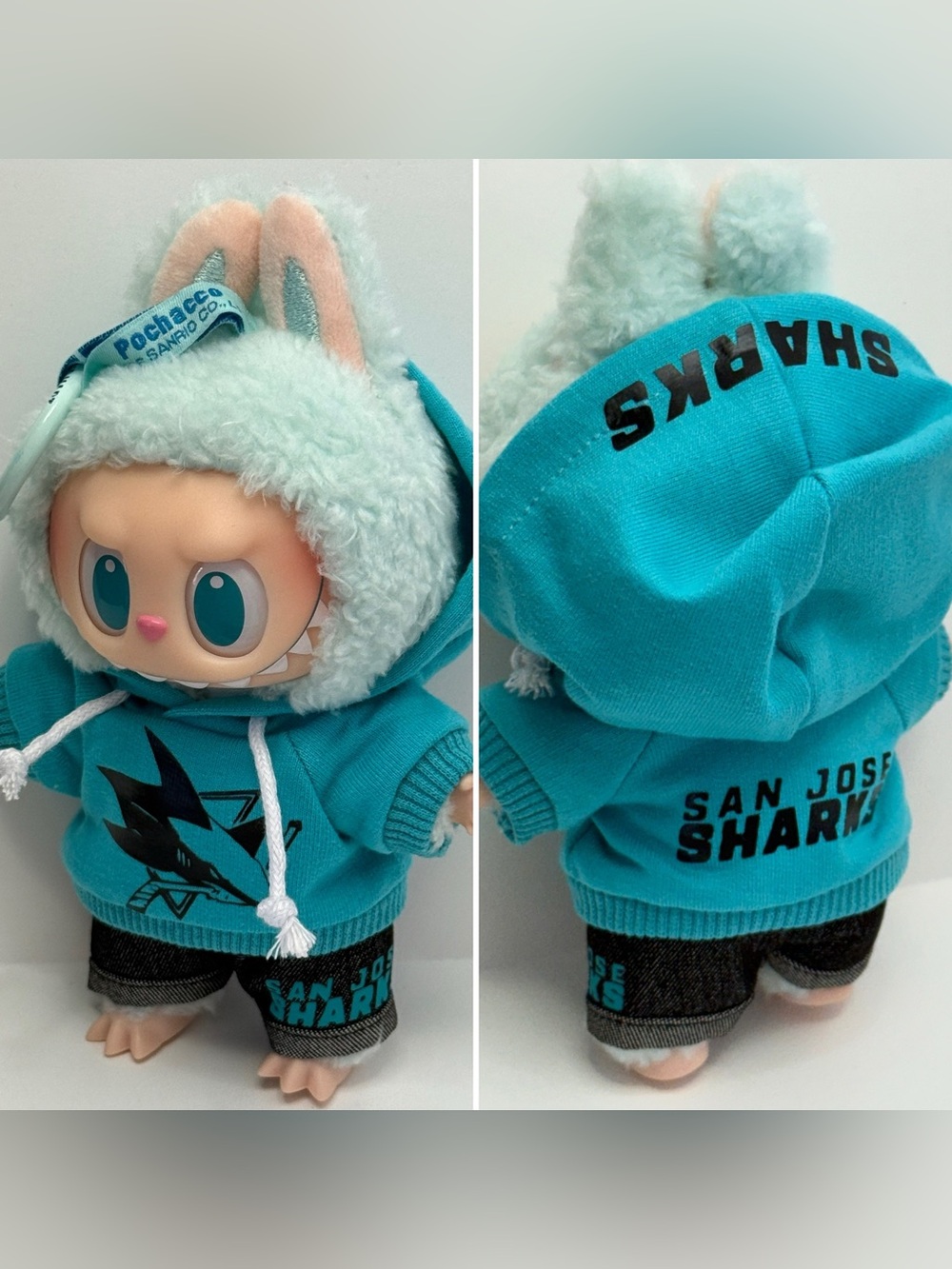 San Jose Sharks Labubu 2pc outfit for 17cm doll